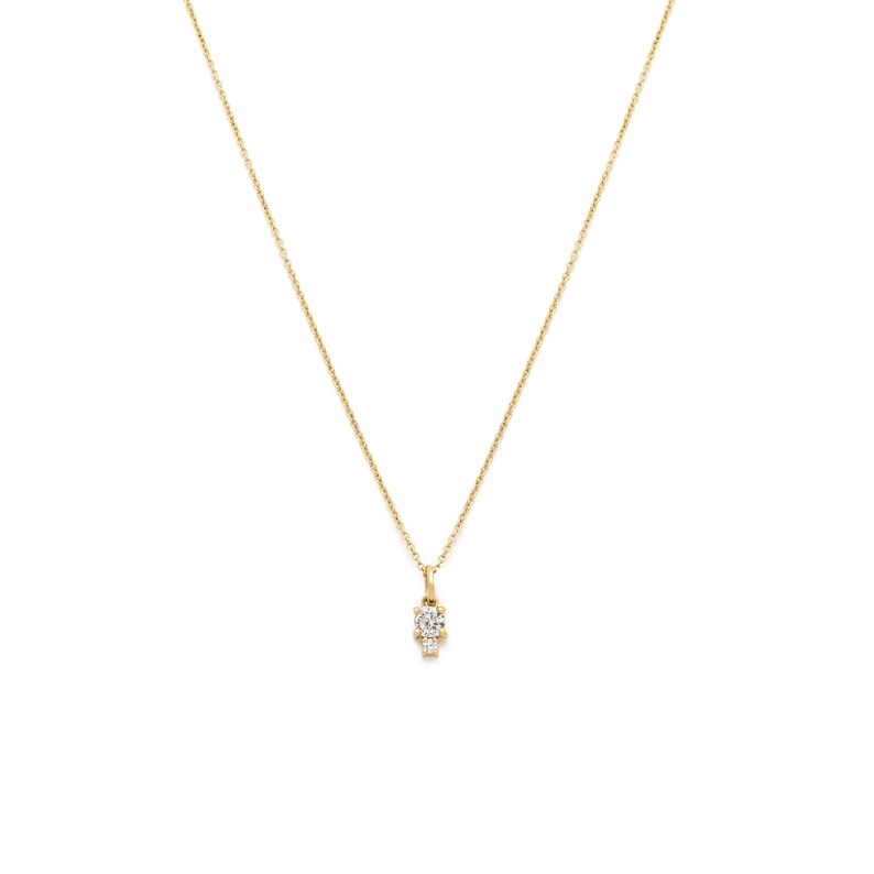 Joy Birthstone Necklace in Synthetic Diamond: A Dainty Necklace with 14 Karat Gold Filled Chain made to celebrate April's Birthstone image 3