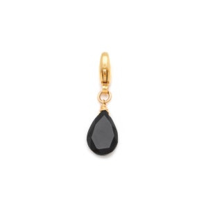 Ava Charm with Gold: Fancy Cut Black Onyx Charm with an Opening Bail Handmade with 14 Karat Gold Fill image 2