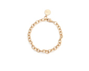 Rally Bracelet in Gold: A Chunky Adjustable Layering Bracelet in 14 Karat Gold Fill by Leah Yard Designs in Vancouver BC