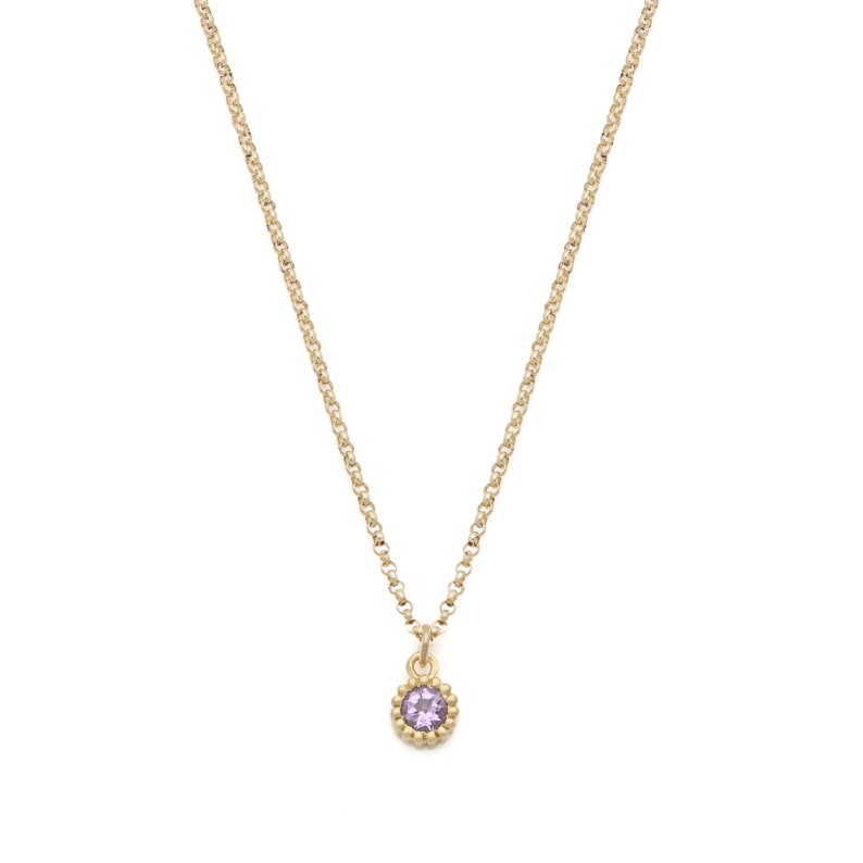 Belle Necklace in Pink Amethyst: Everyday Glamorous Necklace with an Edge made with 14 Karat Gold Fill and Gold Plated Sterling Silver image 1
