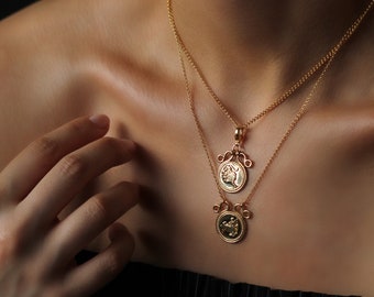 Zodiac Necklace in Gold: A Star Sign Horoscope Necklace by Leah Yard Designs Available in all 12 Zodiac Signs