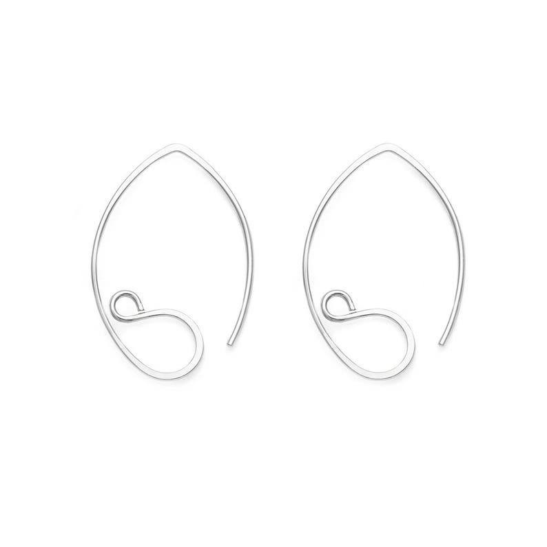 Tinsel Earrings in Silver: Filigree Oval Hoop Scroll Earrings Handmade in Vancouver BC with Sterling Silver image 1