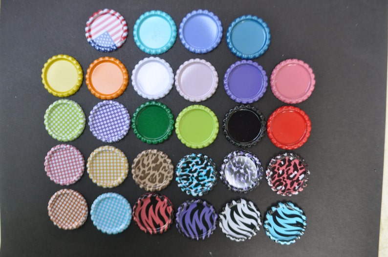 50 Pink Rose Flattened Bottle capsYou CHOOSE colors NO Holes Etsy