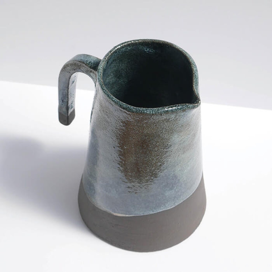 Rustic Blue Pottery Pitcher 1l/pottery Pitcher/large Handmade Pitcher ...