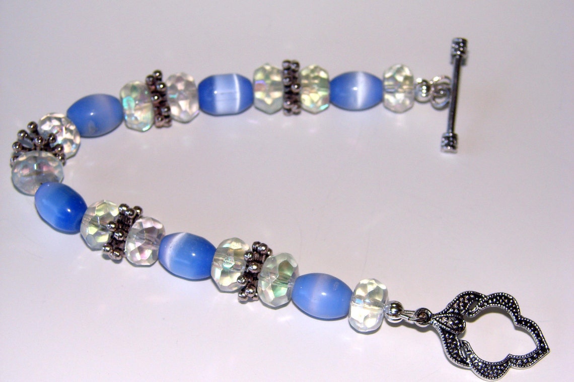 Blue Bracelet. Blue Bead Bracelet. Blue Glass Beads. Glass Bead Bracelet. Etsy