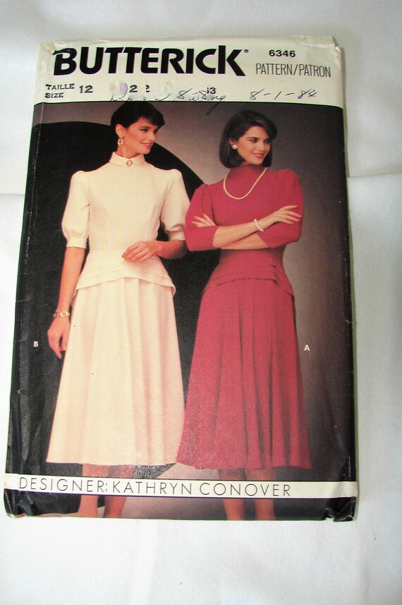 Vintage Butterick Dress Pattern. Vintage Sewing Patterns. Designer Vintage  Pattern. Size 12 Dress Pattern. - Etsy