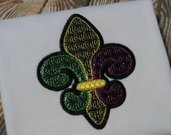 Fleur De Lis - Mardi Gras -  Applique - 3 Sizes  - Embroidery Design -   DIGITAL Embroidery DESIGN