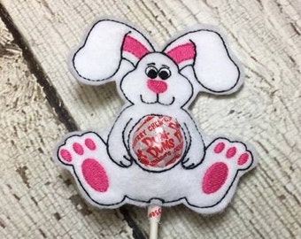 Bunny - Sucker Lollipop Holder - Easter - Candy - Holder-  In The Hoop - DIGITAL Embroidery DESIGN