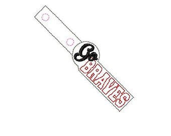 Go Braves  - Key Fob In The Hoop - DIGITAL Embroidery DESIGN