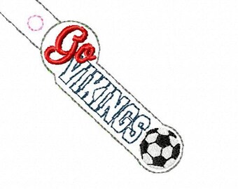 Go Vikings - Soccer - Key Fob In The Hoop - DIGITAL Embroidery DESIGN
