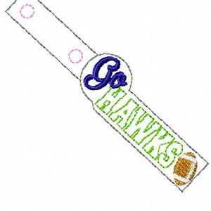 Go Hawks Football Key Fob In The Hoop DIGITAL Embroidery DESIGN image 1