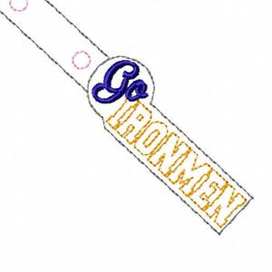 Go Ironmen Key Fob In The Hoop DIGITAL Embroidery DESIGN image 1