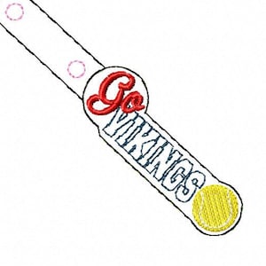 Go Vikings -Tennis - Key Fob In The Hoop - DIGITAL Embroidery DESIGN