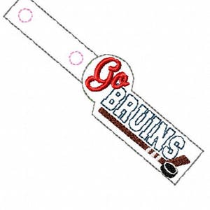 Go Bruins - Hockey - Key Fob In The Hoop - DIGITAL Embroidery DESIGN