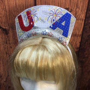 USA Crown 4th of July ITH Headband Slip On 5 x 7 Only Digital Embroidery DESIGN image 2