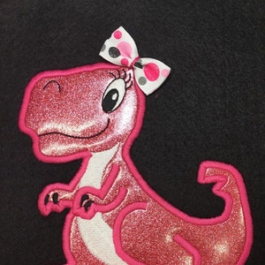 Girl T Rex Dinosaur with Bow - Dino - Applique/Embroidery Design -   DIGITAL Embroidery DESIGN