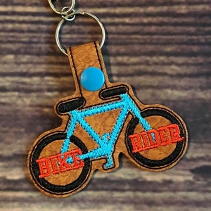 Bike Rider - Bicycle - BAG TAG- Digital Embroidery Design