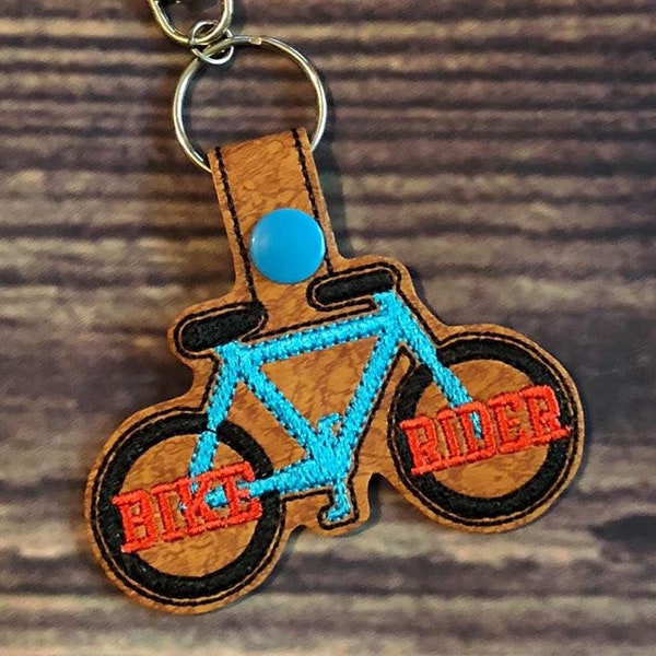 Bike Rider - Bicycle - BAG TAG- Digital Embroidery Design