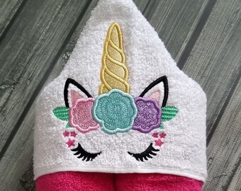 Unicorn Face - Flowers - Applique - 2 Sizes Included -  DIGITAL Embroidery DESIGN