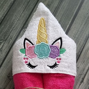 Unicorn Face - Flowers - Applique - 2 Sizes Included -  DIGITAL Embroidery DESIGN