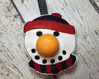 Snowman Lip Balm Keychain Stocking Stuff Christmas Snowman Chapstick Holder Christmas Party Favors Personalized Gift