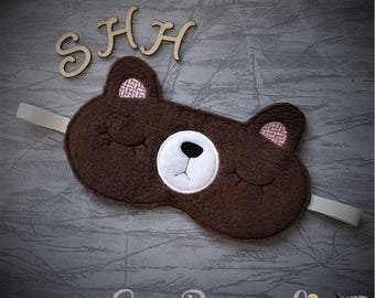 ITH Bear Sleep Mask - 5 x 7 -   DIGITAL Embroidery DESIGN