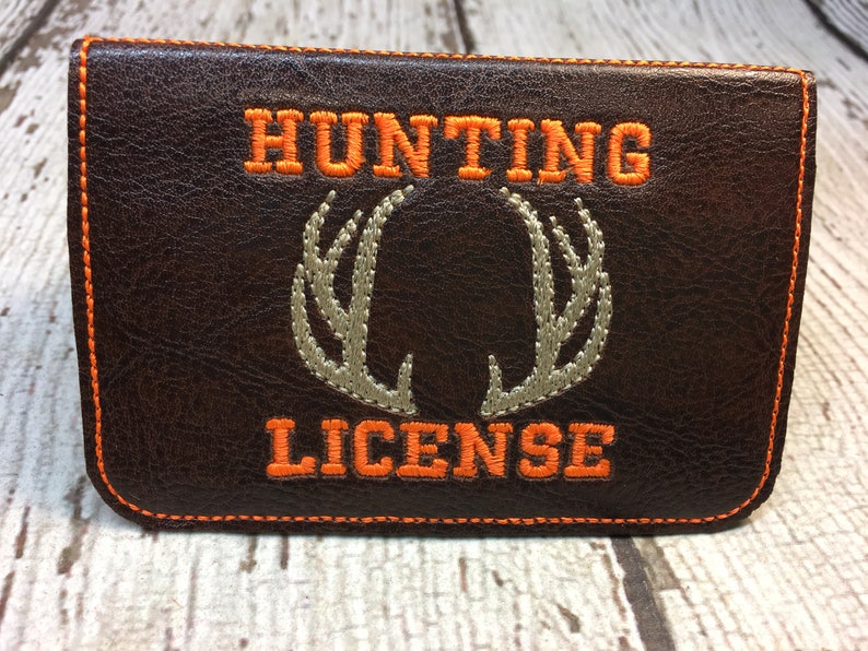 Hunting License Holder ID Business Card Deer 5 X 7 Etsy