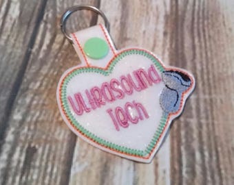 Ultrasound Tech - Sonogram - Sonographer  - Key Fob In The Hoop - DIGITAL Embroidery DESIGN