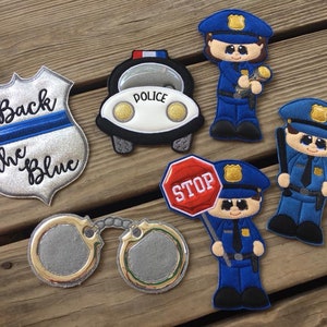 LARGE Police - Law Enforcement - Wreath Set - 5 x 7, 6 x 10 and 8 x 12 Included  - DIGITAL Embroidery Design