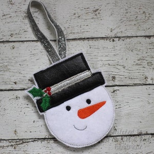 Snowman - Gift Card Holder - Christmas - Ornament -  In The Hoop - DIGITAL Embroidery DESIGN