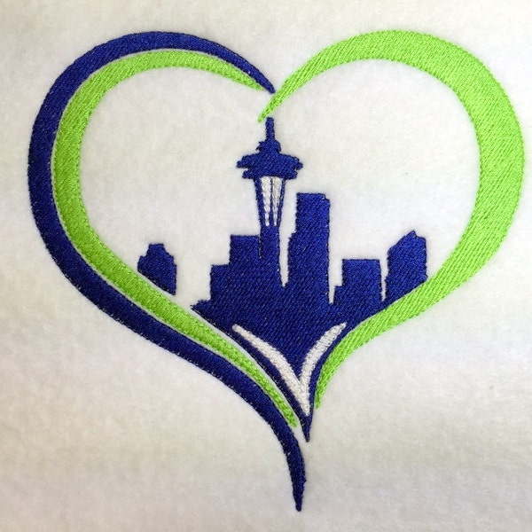 Seattle Skyline - HEART - Love Seattle - Embroidery Design -   DIGITAL Embroidery DESIGN