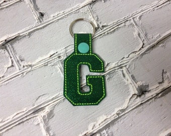 2 Inch Letter "G" SNAP Key Fob In The Hoop - DIGITAL Embroidery DESIGN