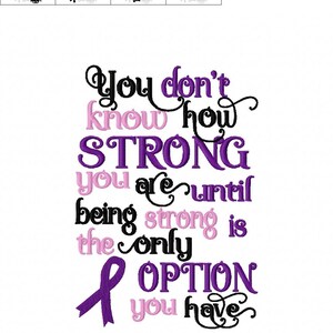 Don't Know How Strong You Are Only OPTION Awareness Ribbon Cancer 2 ...