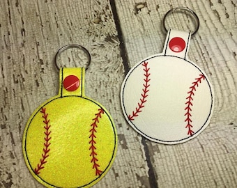 BLANK Baseball Softball - In The Hoop - Snap/Rivet Key Fob - DIGITAL Embroidery Design