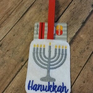 Chanukka - Menorah - Geschenk-Kartenhalter - Ornament - In The Hoop - DIGITALE Stickerei DESIGN