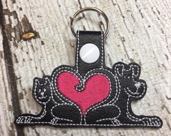 Kitty - Puppy - Dog - Cat - LOVE - Key Fob Design -  In The Hoop - DIGITAL Embroidery DESIGN