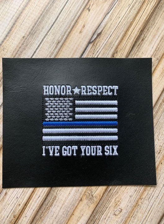 2.5" Tall - Honor Respect - Thin Blue Line US Flag - Police - Law Enforcement - Embroidery Design -   DIGITAL Embroidery DESIGN