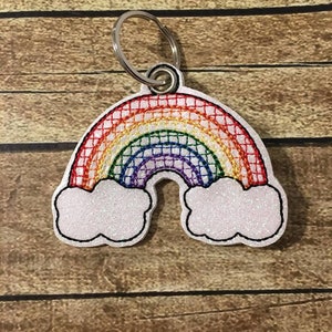 Rainbow Sketch - In The Hoop - Snap/Rivet Key Fob - DIGITAL Embroidery Design