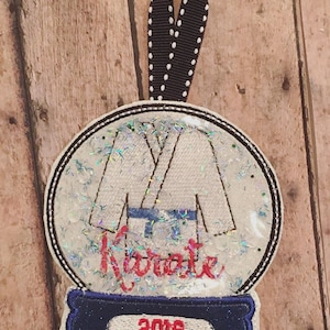 Karate - Martial Arts - Christmas - Snow Globe - Ornament -  In The Hoop - DIGITAL Embroidery DESIGN