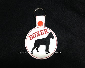 Boxer Circle - In The Hoop - Snap/Rivet Key Fob - DIGITAL Embroidery Design