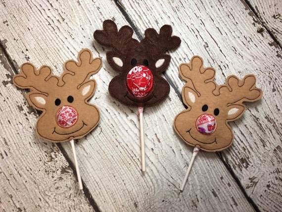 Reindeer Sucker Lollipop Holder Rudolph Christmas Candy Etsy