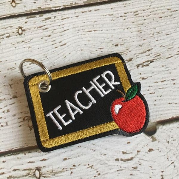 Teacher - Chalkboard - Tag -  In The Hoop - DIGITAL Embroidery DESIGN