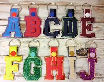 2 Inch 26 LETTERS Alphabet Included in this file - Snap/Rivet Key Fob In The Hoop - DIGITAL Embroidery DESIGN Set