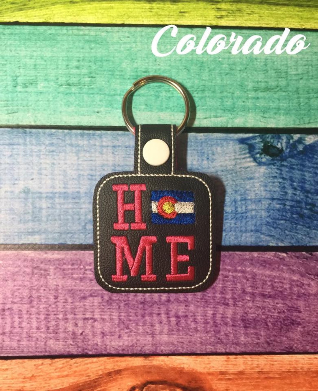 Colorado HOME - State- the Hoop - Snap/rivet Key Fob - DIGITAL ...