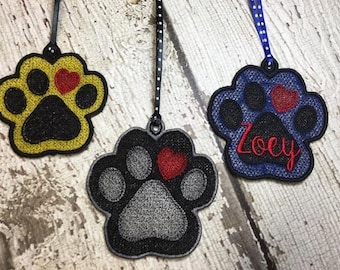Paw Print Free Standing Lace Ornament - Dog - Cat - Rescue - FSL - Digital Embroidery Design