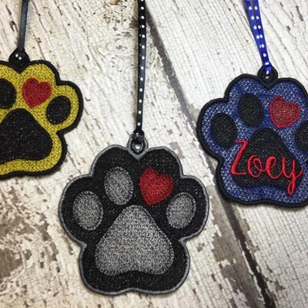 Paw Print Free Standing Lace Ornament - Dog - Cat - Rescue - FSL - Digital Embroidery Design