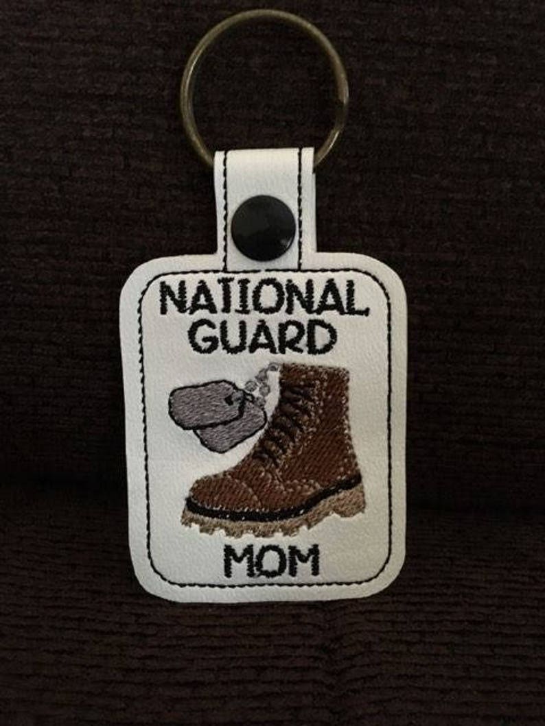 National Guard Mom Combat Boot Dog Tags Key Fob Design Etsy