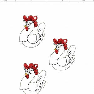 Crazy Chicken Lady 2 Design Styles Snap/Rivet Key Fob DIGITAL Embroidery Design image 2