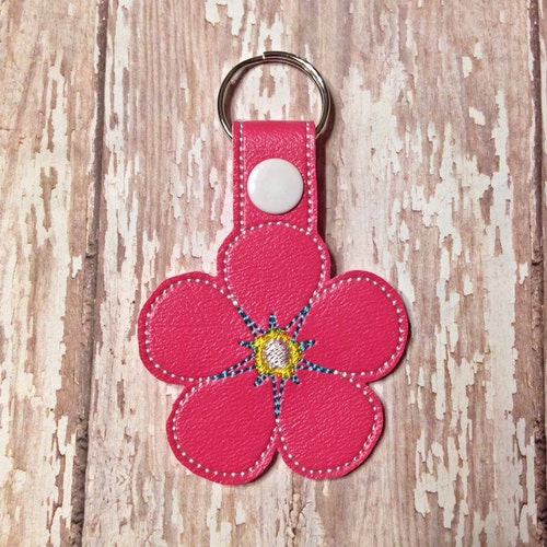 Flower in the Hoop Snap/rivet Key Fob DIGITAL EMBROIDERY - Etsy