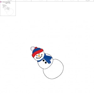 Snowman Ornament Winter Christmas In The Hoop DIGITAL Embroidery DESIGN image 4